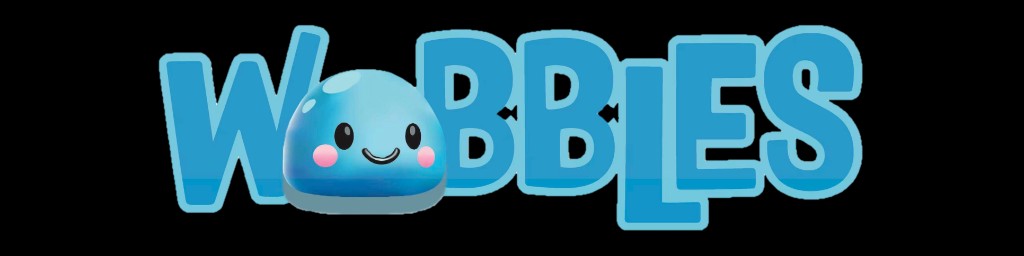 Wobbles wordmark: WOBBLES with jelly O, transparent background